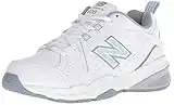 New Balance Women's 608 V5 Casual Comfort Cross Trainer, White/Light Blue, 8 W