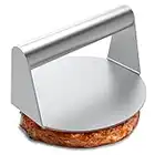 Stainless Steel Burger Press, 5.5 Inch Round Burger Smasher, Non-Stick Smooth Hamburger Press Flat Bottom Without Ridges, Bacon Press, Grill Press Perfect for Flat Top Griddle Grill Cooking