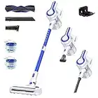 EICOBOT Cordless Vacuum Cleaner, 23Kpa Powerful Suction Lightweight Stick Vacuum Cleaner with Detachable Battery Up to 30 Mins Runtime,6 in 1 Handheld Vacuum for Hard Floor Carpet Pet Hair White