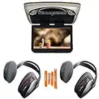 Voxx Movies to Go VXMTG10 10.1" Hi-Res DVD LED Back-lit Overhead Monitor with 2 Pair of Wireless Headphones