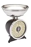 KitchenCraft Classic Collection Mechanical Kitchen Scales with Bowl in Gift Box, Black, 2kg Capacity