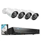 REOLINK 8CH 5MP Home Security Camera System, 4pcs Wired 5MP Outdoor PoE IP Cameras with Person Vehicle Detection, 4K 8CH NVR with 2TB HDD for 24-7 Recording, RLK8-410B4-5MP