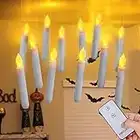 Homemory 12 Pcs Hanging Floating Candles with Remote, Harry Potter Floating Candles Witch Decors, Magic Flameless Taper Candles Battery Operated, LED Candlesticks for Christmas Decorations Kids Toys