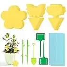 ManYing 30 Pcs Plant Fly Catcher Insect Sticky Trap Yellow Fly Paper Stickers Sticky Set for Home Indoor Outdoor Plant Insect Trap for Flying Bug Worm Mosquito Aphids