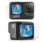 PCTC [9pcs] Hero 1110 9 Screen Protector for GoPro Hero 11/10 / 9 Black, Ultra Clear Tempered Glass Screen Protector + Tempered Glass Lens Protector + Tempered Glass Front LCD Display Film
