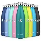 KollyKolla Gourde INOX Isotherme - 350/500/650/750ml, Bouteille d'eau Acier Inoxydable à Double Paroi Reutilisable Gourdes sans BPA Etanche Bidon Anti Fuite pour Enfant & Adulte, Sport, Gym, école