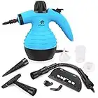 MLMLANT Handheld Steam Cleaner, Multipurpose Portable Clothes Steamer with Safety Lock and 9 Accessory Kit for Carpet, Couch, Upholstery, Mattress, Car Seats, Kitchen, Floor Steamer Cleaning, Blue