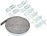 Sanitop-Wingenroth 22338 6 Set di fissaggio da incasso in acciaio inox per lavello, 8 mollette per lavandino, nastro sigillante, per il montaggio, cromato