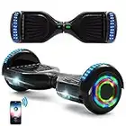 Hoverboard Bluetooth Black 6.5 Inch Kids Self-Balancing Electric Scooters LED Wheels Lights 500W Motor Smart Skateboard With UK Charger And Key