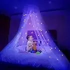 Ciaoed Zanzariera con stelle luminose Stelle Bagliore Letto a baldacchino Cupola Letto antizanzare Baldacchino Adatto a letto per bambino, bambino, ragazza o adulto