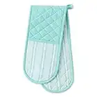 DII Double Strip Chef Kitchen Cooking & Baking Collection, Double Oven Mitt, 35x7.5, Aqua