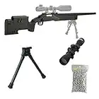 Airsoft Paquete Completo con Accesorios - Arma para Airsoft, Double Eagle Modelo M62 Sniper, con Resorte, 0,5 Julios, Colore Nero, Recarga Manual