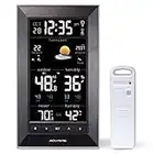 AcuRite Digital Vertical Weather Forecaster with Indoor/Outdoor Temperature, Humidity, and Date and Time (01121M) , BLACK