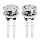 Lot de 2 boutons pression universels pour réservoir d'eau de WC - 38 mm - Double chasse d'eau - Bouton pop-up - Double bouton de chasse d'eau standard