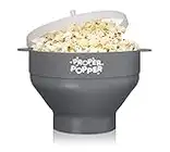 The Original Proper Popper Mikrowellen-Popcorn-Druckknopf, Silikon-Popcorn-Maschine, faltbare Schüssel, BPA-frei und spülmaschinenfest – (Grau)