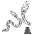 Silber Ringe für Damen 925 Verstellbar Schlange Brilliant Zirkonia Ringe Frauen & Herren Verlobungsring Silberring Damen Gotisch Retro Party Ring für Damen Herren Snake Schmuck mit Geschenkbox