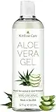 KinRose 12oz Organic Aloe Vera Gel for Face, Skin, Hair & Sunburn Relief - From 100 Percent Pure Aloe Vera - Cold Pressed, Vegan, Unscented - Made in USA.