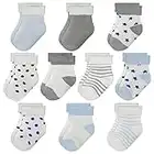 Baby Boy Socks Girls Socks, 10 pairs (0-6 months) Thick Terry Socks for Newborn Toddler Kids Boys Girls,Cute Warm Ankle Crew Socks Set