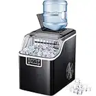 Kndko Ice Maker Machine,45 lbs/Day,Self Cleaning Ice Maker, Home Ice Makers Countertop,2-Way Add Water,Ice Size Control,24H Timer,Party Ice Machine Countertop for Home Bar RV,Black