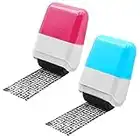 Identity Protection Roller Stamps,Identity Theft Protection Stamp for ID Blockout - Privacy Confidential and Address Blocker (Pink and Blue)