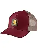 Carhartt Herren Rugged Flex Twill Mesh-Back Logo Patch Cap, Carhartt Burgund, Einheitsgröße