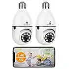 RAKEBLUE Light Bulb Camera 2 Pack,FREE Cloud Storage 1080P Wireless Security Camera with 2.4G /5G WiFi,360 Degree Pan/Tilt Human Motion Detection Two Way Audio Color Night Vision