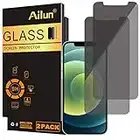 Ailun Privacy Screen Protector for iPhone 12/iPhone 12 Pro 2020 6.1 Inch 2 Pack Anti Spy Private Case Friendly, Tempered Glass [Black][2 Pack]