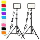 Photography Video Lighting Kit, LED Studio Streaming Lights W/70 Beads & Color Filter for Camera Photo Desktop Video Recording Filming Computer Conference Game Stream YouTube TikTok Portrait Shooting