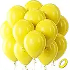 Bezente Yellow Balloons Latex Party Balloons - 100 Pack 12 inch Round Helium Yellow Balloons for Birthday Sunflower Party Decorations