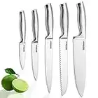 Svensbjerg Messer-Set, 5-tlg, Küchenmesser-Set, Kochmesser-Set, Chef-Messer, Scharfe Edelstahl-Messer | Küche, Obst, Gemüse, Fleisch, hochwertiges Profi Set | SB-KS101