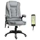 Vinsetto 6 Point Vibrating Massage Home Office Chair High Back Executive Chair with Reclining Back, Swivel Wheels, Grey