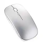 Tsmine Ratón Bluetooth sin Receptor Ratón Inalámbrico Recargable con Clique Silencioso, Bluetooth Wireless Mouse Ratón Óptico para Macbook Pro, Ordenador, Computadora Portátil, Tableta