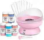 Cotton Candy Express CC1000-S Cotton Candy Machine, with 5 - 11oz. Jars of Cherry, Grape, Blue Raspberry, Orange, Pink Vanilla Floss Sugar & 50 Paper Cones Easy to Use and Clean