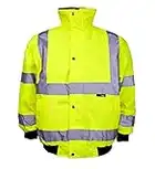 Rimi Hanger Children Hi Vis Junior Bomber Jacket Kids Boys High Visibility Reflective Coat 4-6 Years Yellow