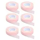 6 Rolls Pink Eyelash Tape, JASSINS Adhesive Fabric Eyelash Tapes, Adhesive Breathable Micropore Fabric Tape for Eyelash Extension Supply,9 m/10 yard Each Roll (Pink)