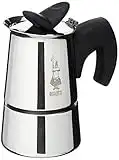 Bialetti Caffettiera Musa 1 Tazza, Manico termoplastico, Non adatta a induzione, 1 Tazza (40 ml), Acciaio Inox 18/10