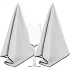 SINLAND Microfiber Glass Polishing Cloths Large Size Thick Lint -Free Drying Towels for Wine Glasses Stemware Dishes Stainless Appliances 20 Inch X 25 Inch Pack of 2 Grey