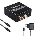 Ozvavzk Digitale Analogico Convertitore, 192kHz Adattatore Audio Ottico Digitale Toslink o Coaxial to RCA R/L DAC Adattatore con Jack da 3,5 mm e ottica cavo per HDTV Blu Ray DVD Sky HD.