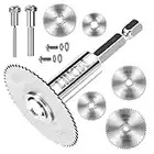 LitKiwi 8PCS Rotary Drill Saw Blades(with 1PCS 1/4" Hex Shank,1PCS 1/8" Round Shank,1PCS 1/4" Round Shank),HSS Saw Disc Wheel Cutting Blades for Drills Rotary Tools