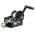 SPARKWHIZ Hand Winch Boat Trailer Winch 3200lbs Heavy Duty Hook with 31ft Steel Cable Trailer Winch, Two Way Ratchet Manual Winch for Trailers ATV UTV Boat