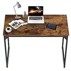 Computer Desk 47 inch Home Office Desk Writing Study Table Modern Simple Style PC Desk with Black Metal Frame (Brown)