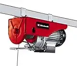 Einhell Polipasto eléctrico - TC-EH 250, 450 W, parada de emergencia e interruptor termostático, Cable de alambre sin torsión de 12 m, rodillo guía con gancho de carga y cierre de seguridad, Rojo