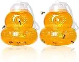 2 Pack Wasp Trap Hornets, Yellow Jackets Wasp Repellent, Hornet Trap, Bee Traps Wasps, Wasp Traps for Outdoors, Effective and Reusable, Safe and Natural, No Bottom Seam