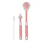 Baby Bottle Brushes for Cleaning Silicon Teat Milk Bottle Water Bottle Brush Set Cleaner Extendable Long Handle 3 pieces