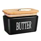 JSHKY Large Capacity Butter Dish for Canadian 1 LB of Butter, Airtight Porcelain Butter Keeper Hold a Whole Pound Block of Butter, Ceramic Butter Storage with Sealing Covered for Countertop and Fridge, Butter Dishes,