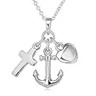 Sterling Silver Faith,Hope, Charity (Love) Pendant Necklace With 18" Chain and Jewellery Gift Box