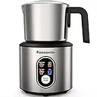 Pansonite Milk Frother for Coffee,11.8oz/350ml Stainless Steel Electric Detachable Milk Frother and Steamer with Hot & Cold Foam Function for Latte,Cappuccino,Hot Chocolate