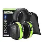 ZOHAN 037 Bluetooth Hearing Protection Headphones with 1500mAh Rechargeable Battery,NRR 25dB Noise Reduction Ear Muffs with 40H playtime for Mowing, Snowblowing, Construction,Workshops