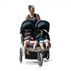 Joovy Zoom X2 Lightweight Performance Double Jogging Stroller Featuring Extra-Large Pneumatic Tires with Air Pump Included, Locking and Swiveling Front Tire, and Easy One-Handed Fold, Forged Iron