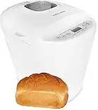 Andrew James Digital Automatic Breadmaker | 11 Pre-set Functions | Bread Maker with Gluten Free, French Bread Modes | Cool Touch Display Window Digital Control 1 Hr Keep Warm | 3 Accessories (White)